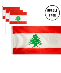 Bundle Pack - Large Lebanon Flag & 3 Small Lebanon Handheld Flags